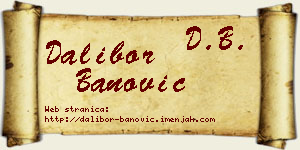 Dalibor Banović vizit kartica